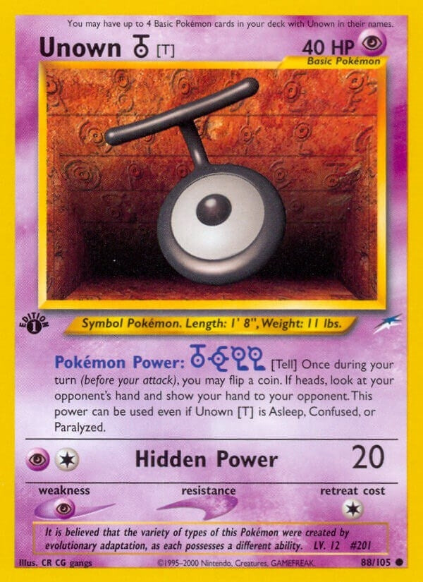 Unown [T] (088/105) [Neo Destiny]