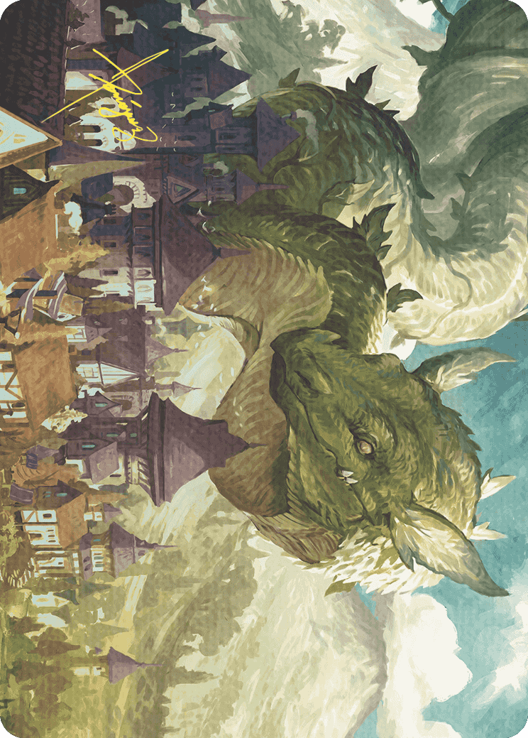 Beanstalk Wurm Art Card (Gold-Stamped Signature) (23) [Wilds of Eldraine]