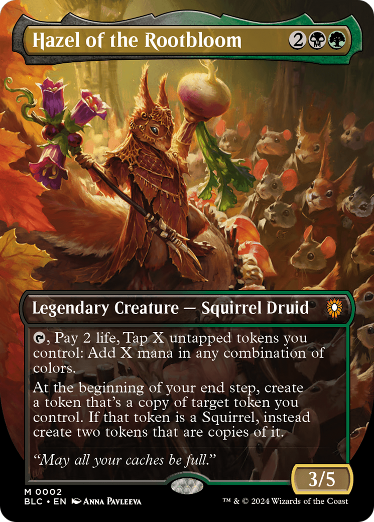 Hazel of the Rootbloom (Borderless) (2) (Commander: Bloomburrow)