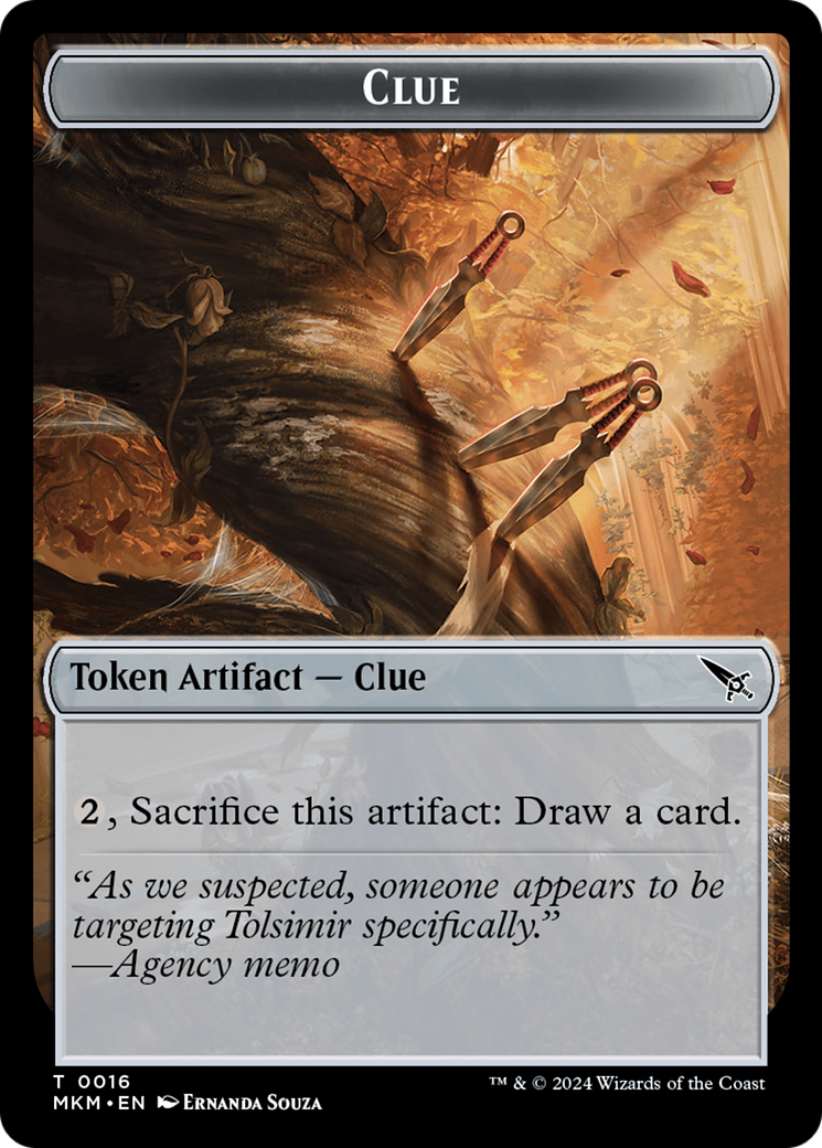 Clue (0016) // A 0043 Double-Sided Token (16 // 43) [Murders at Karlov Manor]