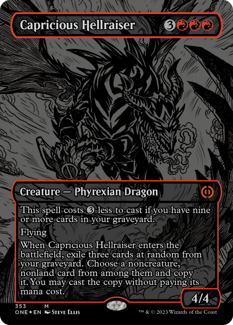 Capricious Hellraiser (Oil Slick Raised Foil) (353) [Phyrexia: All Will Be One]