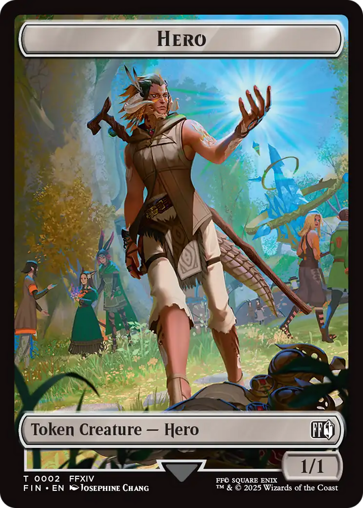 Hero (0002) // Wizard (0014) Double-Sided Token (2 // 14) (FINAL FANTASY)