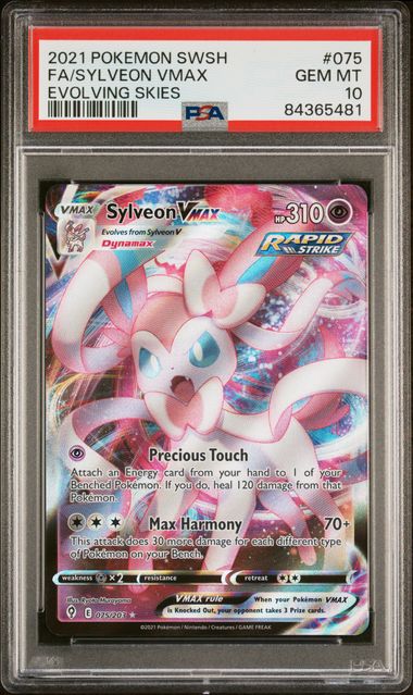 2021 Pokémon Evolving Skies Sylveon VMAX 075/203 PSA 10 (Gem Mint)