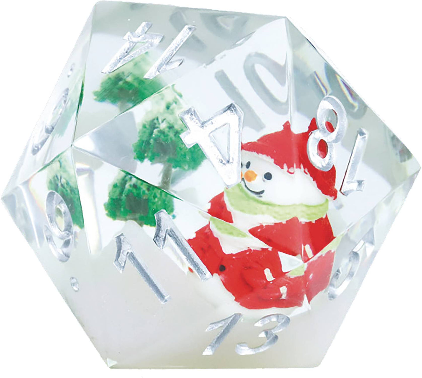 Sirius Dice: Scenic 54mm D20 Christmas Snowman - Limited Edition Oversized Dice