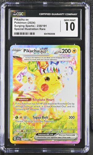 2024 Pokémon Surging Sparks #238 Pikachu ex Special Illustration Rare - CGC 10 Gem Mint