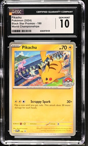 Pikachu 190 - World Championships 2024 Black Star Promo - CGC 10