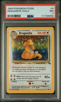 1999 Pokémon Fossil Dragonite Holo #4 – PSA 7 (Near Mint)
