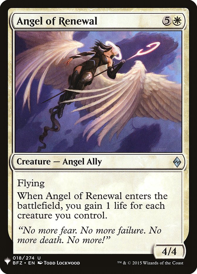 Angel of Renewal (18) [The List Reprints]