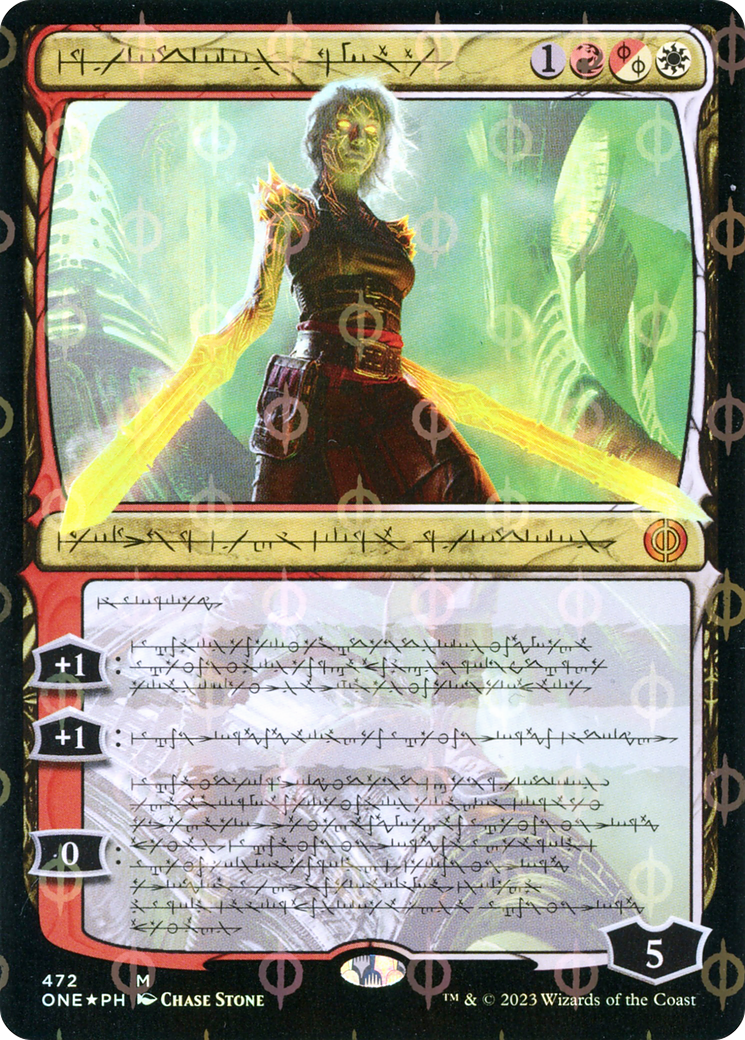 Nahiri, the Unforgiving (Phyrexianized Step-and-Compleat Foil) [Phyrexia: All Will Be One]