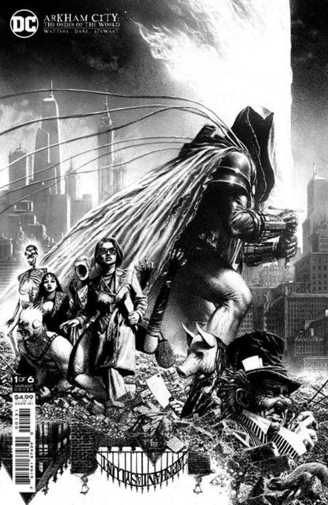 Arkham City The Order Of The World #1 (Of 6) Cover C 1 in 25 Steve Beach Black & White Card Stock Variant - Inner Nerd