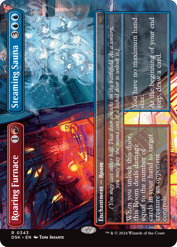 Roaring Furnace // Steaming Sauna (Borderless) (343) (Duskmourn: House of Horror)