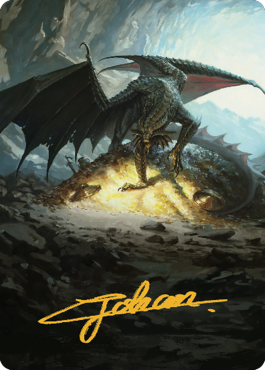 Ancient Copper Dragon Art Card (4/81) (Gold-Stamped Signature) (4) [Commander Legends: Battle for Baldur's Gate]