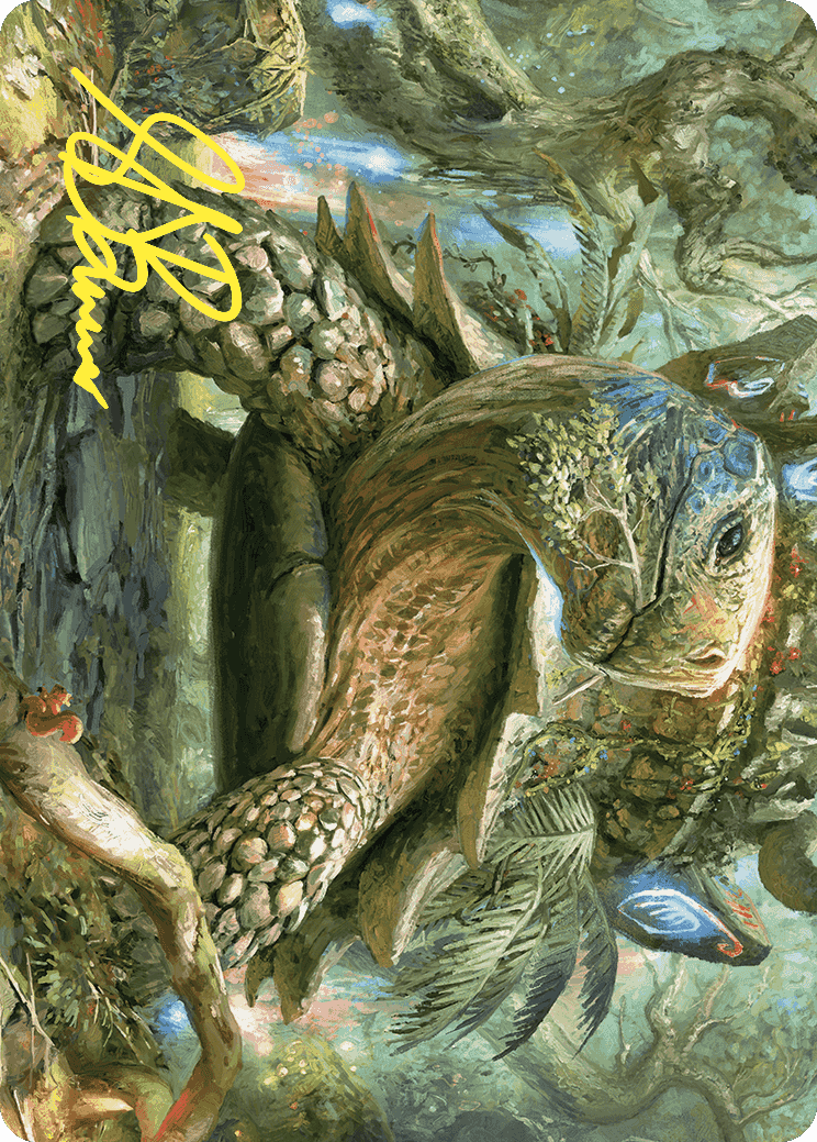 Blossoming Tortoise Art Card (Gold-Stamped Signature) (24) [Wilds of Eldraine]