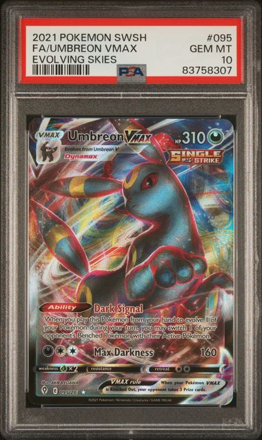 2021 Pokémon Evolving Skies Umbreon VMAX 095/203 PSA 10 (Gem Mint)