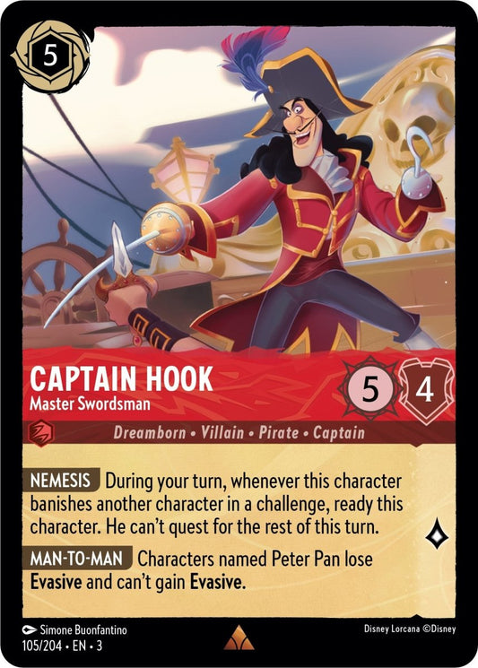 Captain Hook - Master Swordsman (105/204) [Into the Inklands] - Inner Nerd