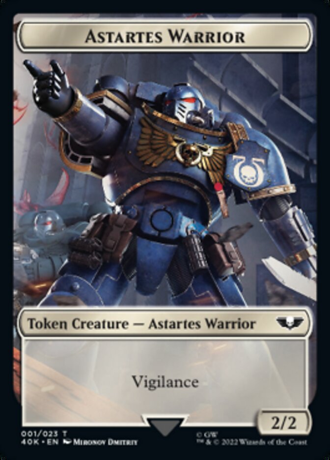 Astartes Warrior (001) // Clue Double-Sided Token (1 // 21) [Universes Beyond: Warhammer 40,000]