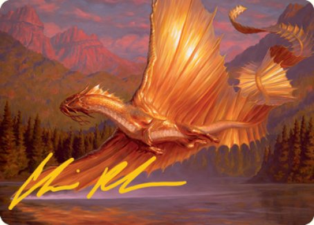 Adult Gold Dragon Art Card (Gold-Stamped Signature) (58) [Adventures in the Forgotten Realms]