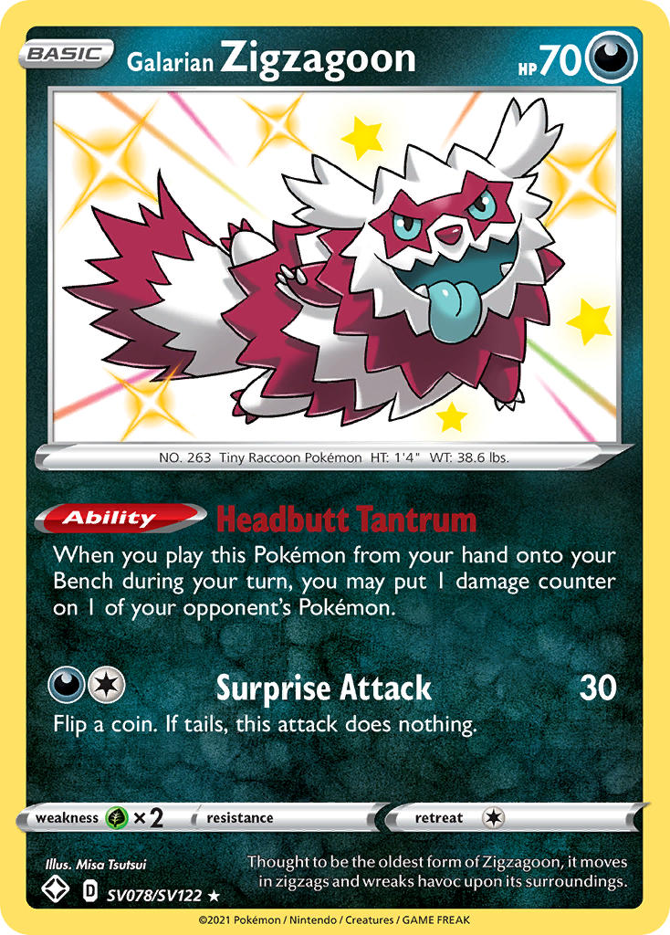 Galarian Zigzagoon (SV078/SV122) (Shining Fates: Shiny Vault)