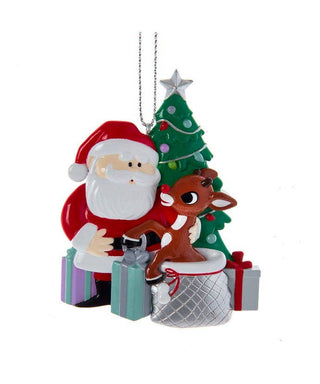 Santa & Rudolph Christmas Ornament - 4 inch Kurt S. Adler