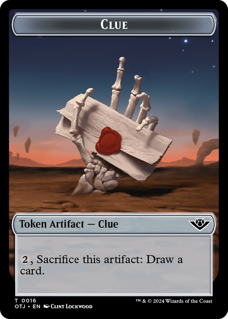Clue // Plot Double-Sided Token (16 // 20) [Outlaws of Thunder Junction]