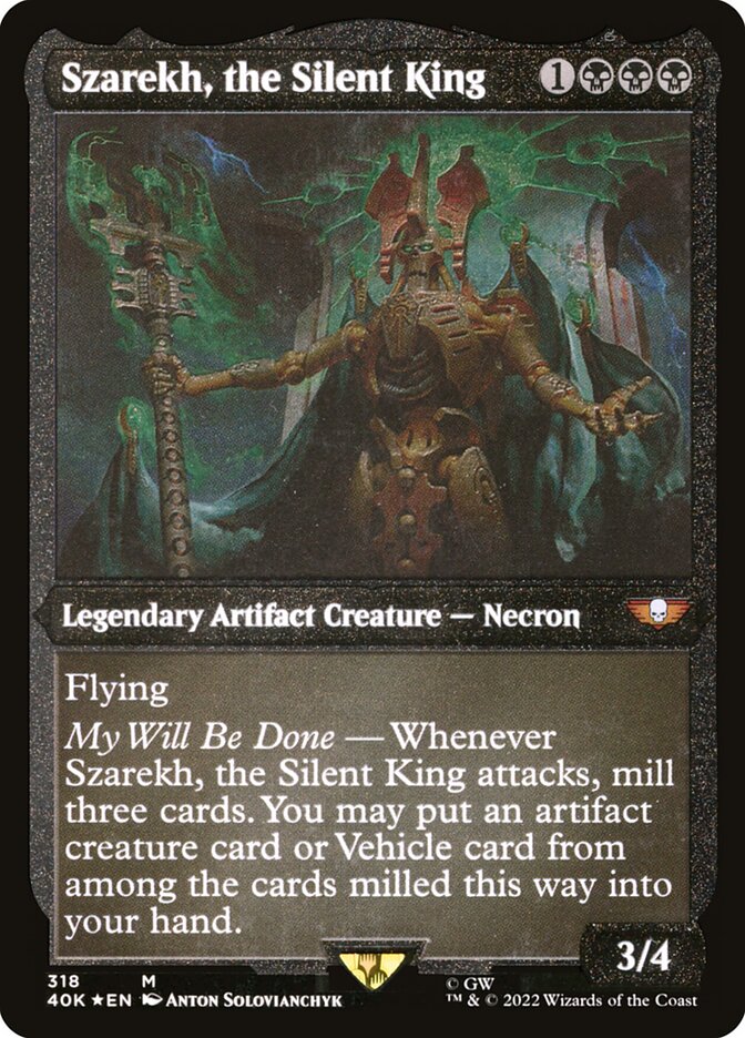 Szarekh, the Silent King (Display Commander) (Etched Foil) [Universes Beyond: Warhammer 40,000]