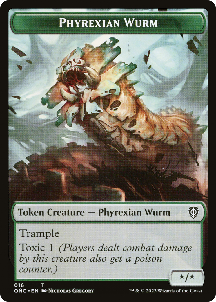 Phyrexian Wurm // Phyrexian Insect Double-Sided Token [Phyrexia: All Will Be One Commander]