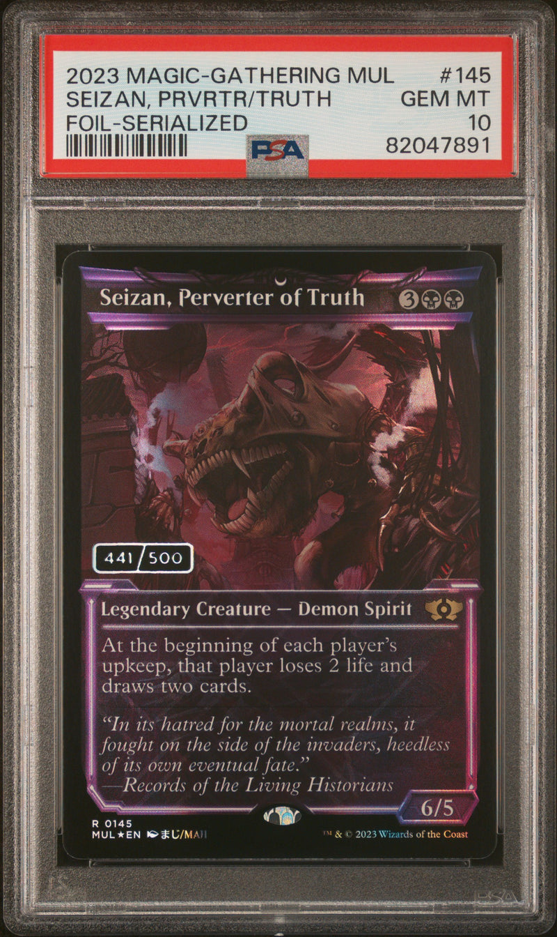 Seizan, Perverter of Truth – MTG March of the Machine: Multiverse Legends #145 (Serialized Foil, PSA 10 GEM MINT)