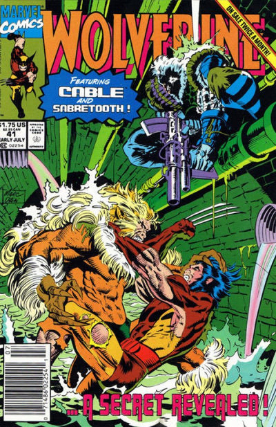 Wolverine #41 (1991) Newsstand Edition - Cable & Sabretooth