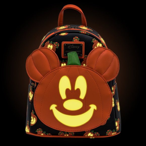 Disney Pumpkin Mickey-O-Lantern Glow in the Dark Mini Backpack