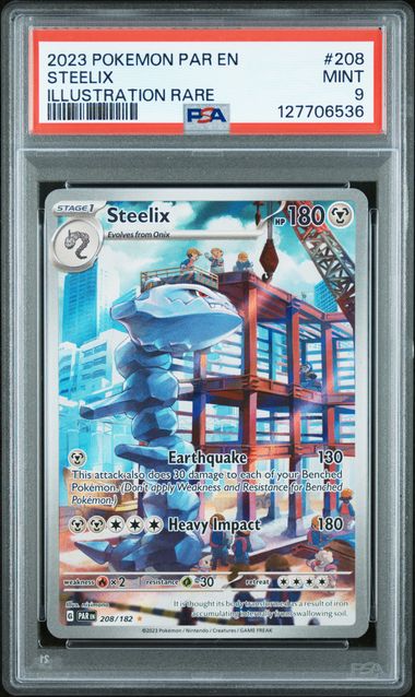 2023 Pokemon PAR En Illustration Rare #208 Steelix PSA 9 MINT