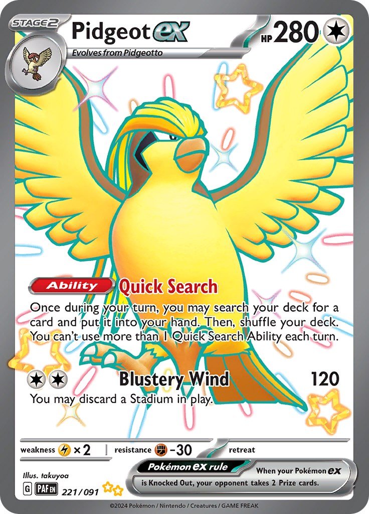 Pidgeot ex (221/091) [Scarlet & Violet: Paldean Fates] - Inner Nerd