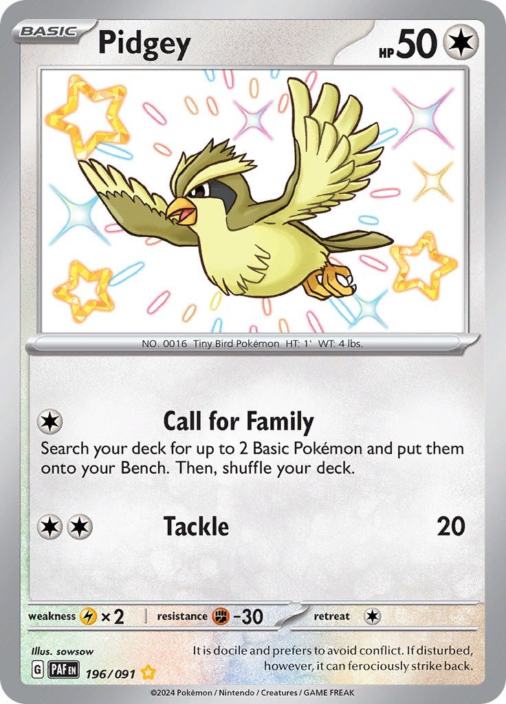 Pidgey (196/091) [Scarlet & Violet: Paldean Fates] - Inner Nerd