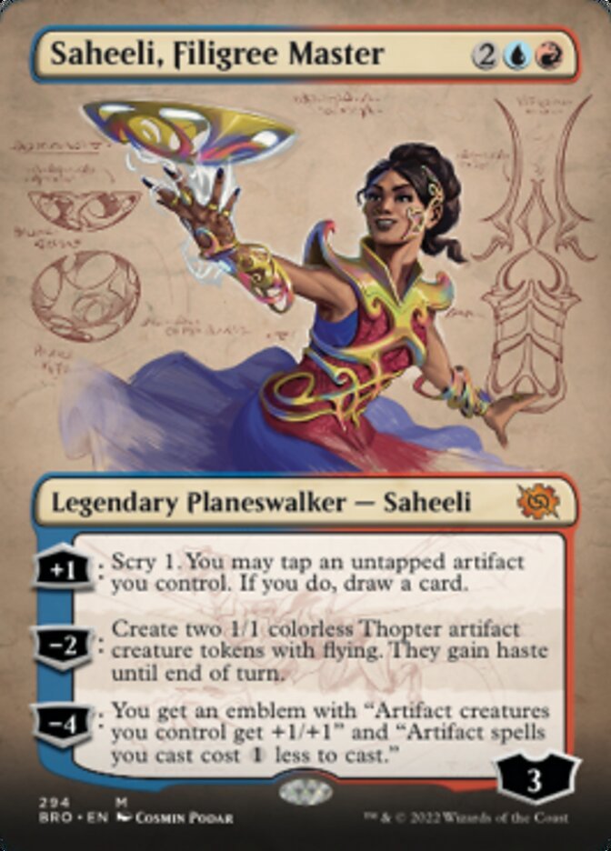 Saheeli, Filigree Master (Borderless Alternate Art) [The Brothers' War] - Inner Nerd