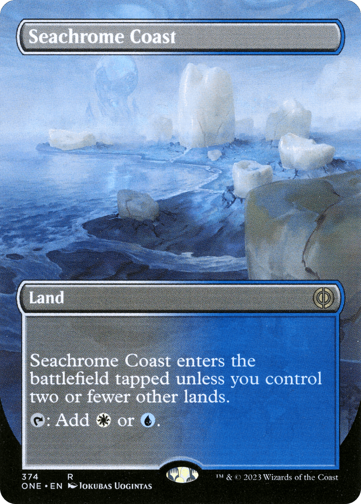 Seachrome Coast (Borderless Alternate Art) [Phyrexia: All Will Be One] - Inner Nerd