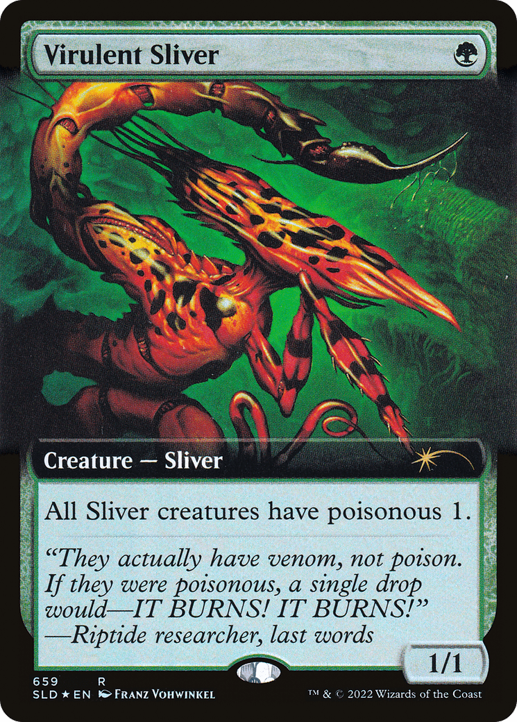 Virulent Sliver (Extended Art) (Step - and - Compleat Foil) [Secret Lair Drop Promos] - Inner Nerd