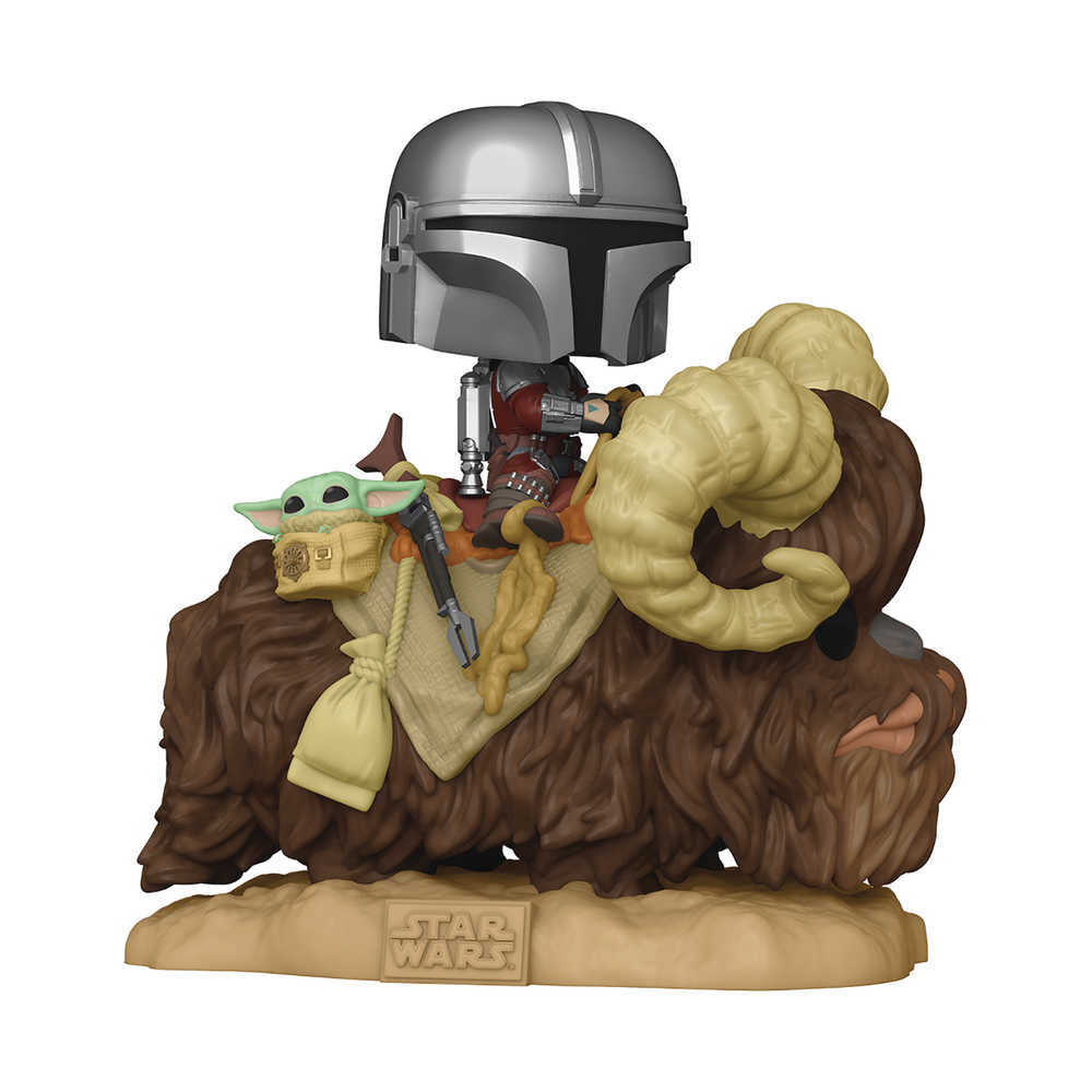 Star Wars: Mandalorian - Mandalorian On Bantha with Child Pop! Vinyl Figure - Inner Nerd